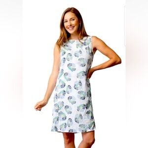 chinese dress ladies Habitat Bethany Dress – Blue Chambray Linen Knee-Length Shift Dress